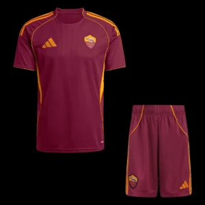 Roma Home Soccer Kit – Jersey + Shorts 2025/26 – Fan Version – front view