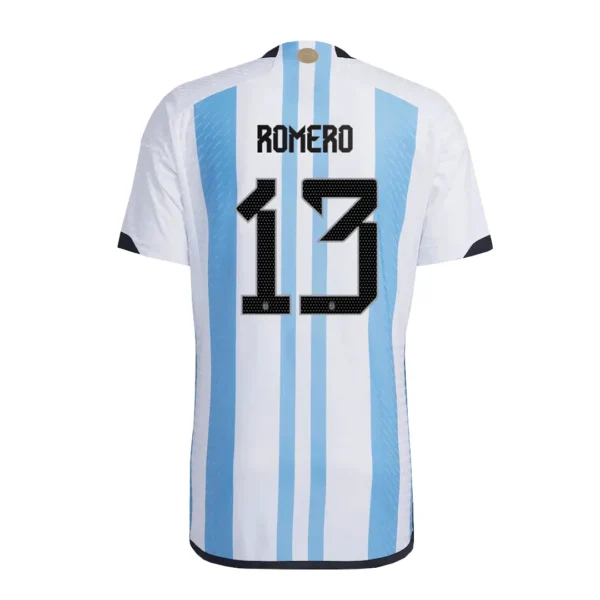 ROMERO #13 Argentina 3 Stars Home Soccer Jersey 2022 – Player Version – front view