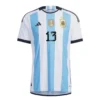 ROMERO #13 Argentina 3 Stars Home Soccer Jersey 2022 – Player Version – back view