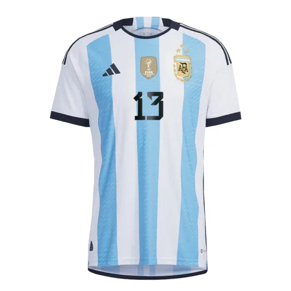 ROMERO #13 Argentina 3 Stars Home Soccer Jersey 2022 – Player Version – back view