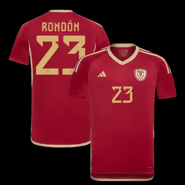 rondon-23-venezuela-home-soccer-jersey-copa-america-fan-version-01 RONDÓN #23 Venezuela Home Soccer Jersey Copa America – Fan Version – front view