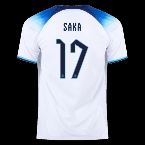 SAKA #17 England Home Soccer Jersey 2022 – Fan Version – front view