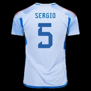 SERGIO #5 Spain Away Soccer Jersey 2022 – Fan Version – front view