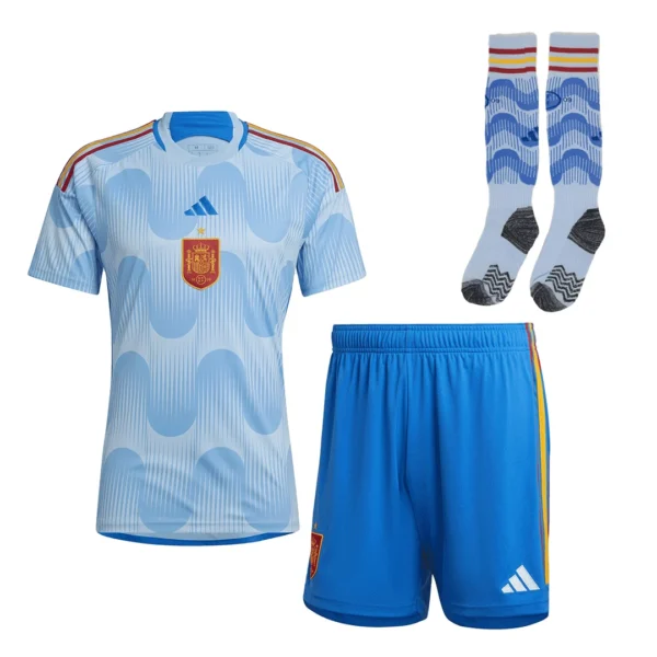 Spain Away Soccer Jersey Kit(Jersey+Shorts+Socks) 2022 – Fan Version – back view