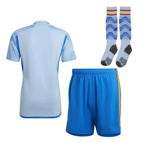 Spain Away Soccer Jersey Kit(Jersey+Shorts+Socks) 2022 – Fan Version – jersey details