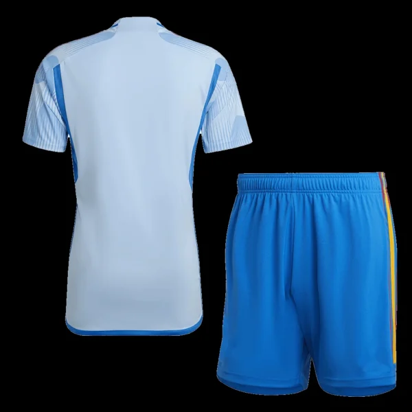 Spain Away Soccer Jersey Kit(Jersey+Shorts+Socks) 2022 – Fan Version – badge and fabric details