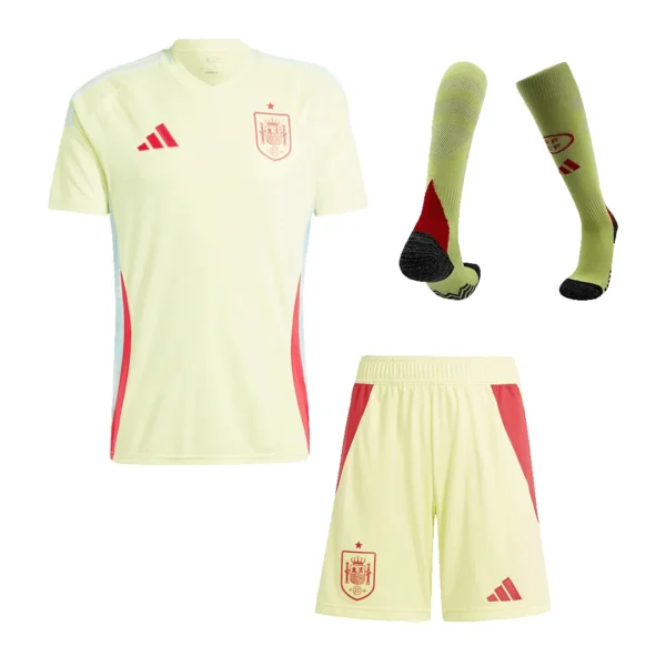 Spain Away Soccer Jersey Kit(Jersey+Shorts+Socks) Euro – Fan Version – back view