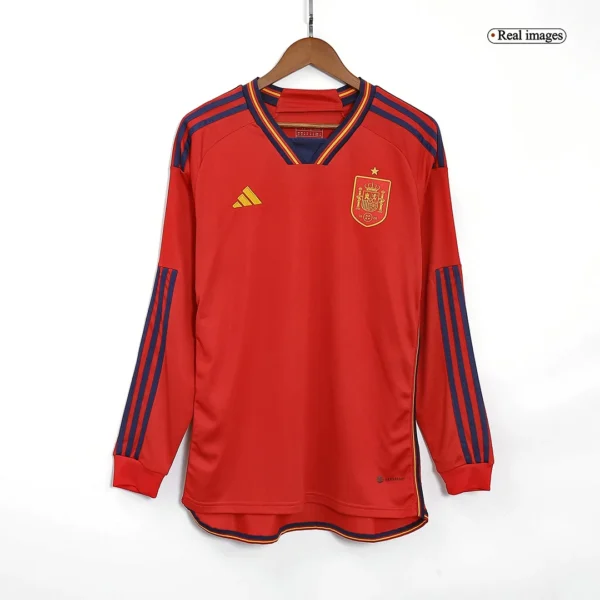 spain-home-long-sleeve-soccer-jersey-2022-fan-version-199322-03 Spain Home Long Sleeve Soccer Jersey 2022 β Fan Version β jersey details