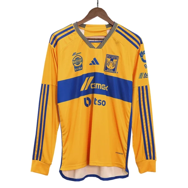 Tigres UANL Home Long Sleeve Soccer Jersey 2023/24 – Fan Version – front view
