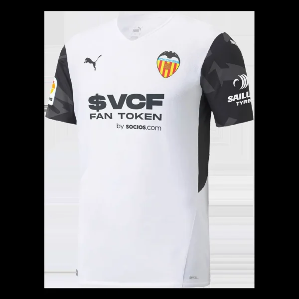 Valencia Home Soccer Kit – Jersey + Shorts 2021/22 – Fan Version – badge and fabric details