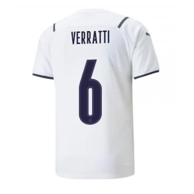 VERRATTI #6 Italy Away Soccer Jersey 2021 – Fan Version – front view