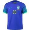 VINI JR #20 Brazil Away Soccer Jersey 2022 – Player Version – back view