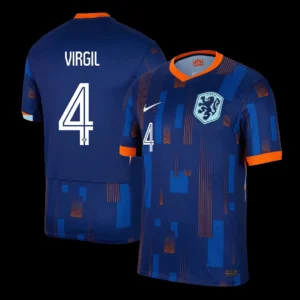 VIRGIL #4 Netherlands Away Soccer Jersey Euro – Fan Version – front view