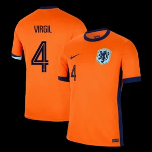 VIRGIL #4 Netherlands Home Soccer Jersey Euro – Fan Version – front view