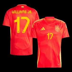 williams-jr-17-spain-home-soccer-jersey-euro-fan-version-01 WILLIAMS JR. #17 Spain Home Soccer Jersey Euro โ Fan Version โ front view