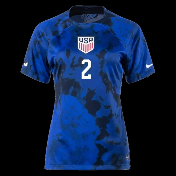 Women’s DEST #2 USA Away Soccer Jersey 2022 – Fan Version – back view
