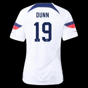 Women’s DUNN #19 USA Home Soccer Jersey 2022 – Fan Version – front view