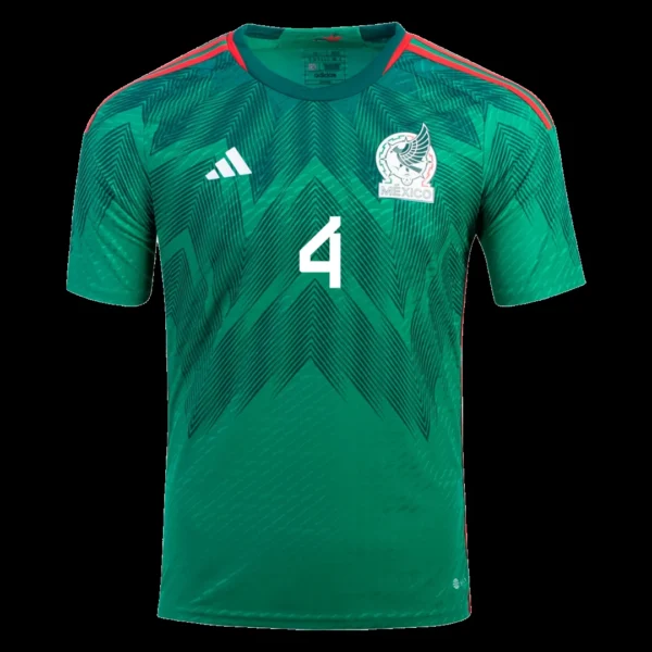 Women’s E.ÁLVAREZ #4 Mexico Home Soccer Jersey 2022 – Fan Version – back view