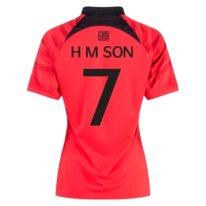 Women’s H M SON #7 South Korea Home Soccer Jersey 2022 – Fan Version – front view