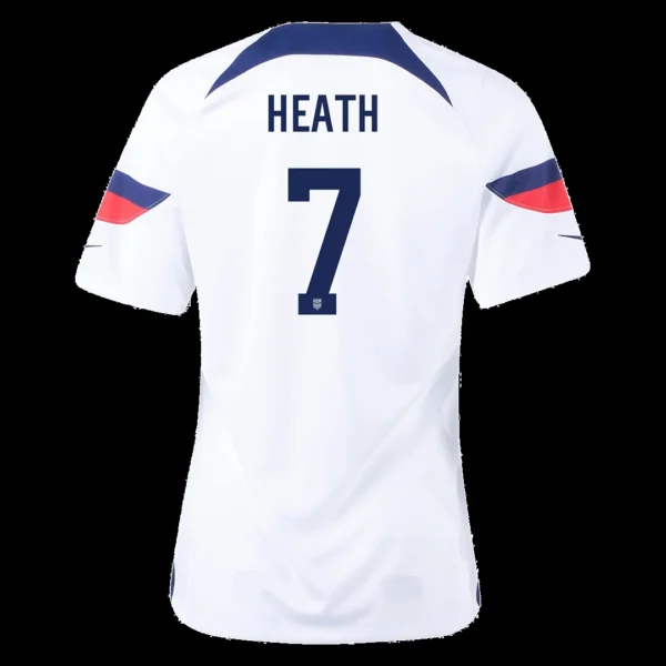 Women’s HEATH #7 USA Home Soccer Jersey 2022 – Fan Version – front view