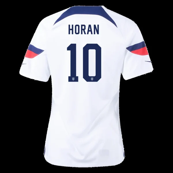Women’s HORAN #10 USA Home Soccer Jersey 2022 – Fan Version – front view