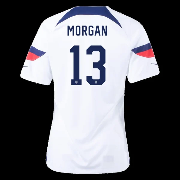 Women’s MORGAN #13 USA Home Soccer Jersey 2022 – Fan Version – front view