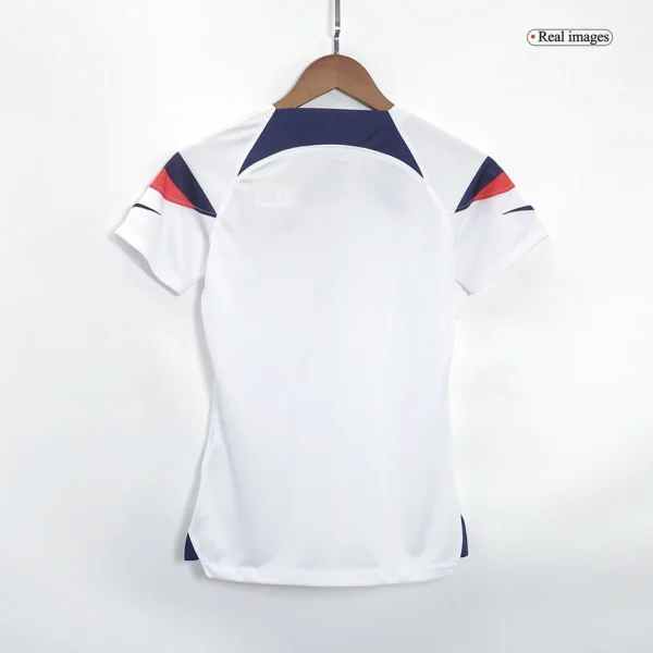 Women’s MORGAN #13 USA Home Soccer Jersey 2022 – Fan Version – badge and fabric details