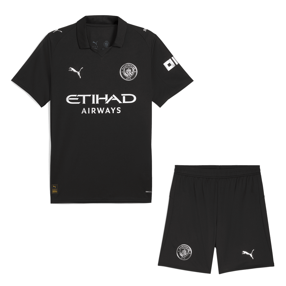 Manchester City Away Soccer Kit – Jersey + Shorts 2025/26 – Fan Version – front view