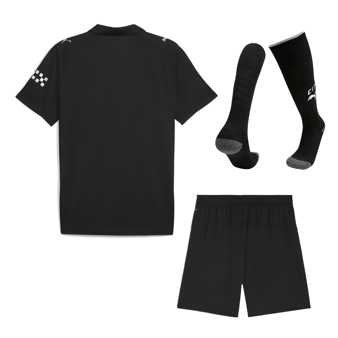 Manchester City Away Soccer Jersey Kit(Jersey+Shorts+Socks) 2025/26 – Fan Version — 商品图 2 Manchester City Away Soccer Jersey Kit(Jersey+Shorts+Socks) 2025/26 – Fan Version – back view
