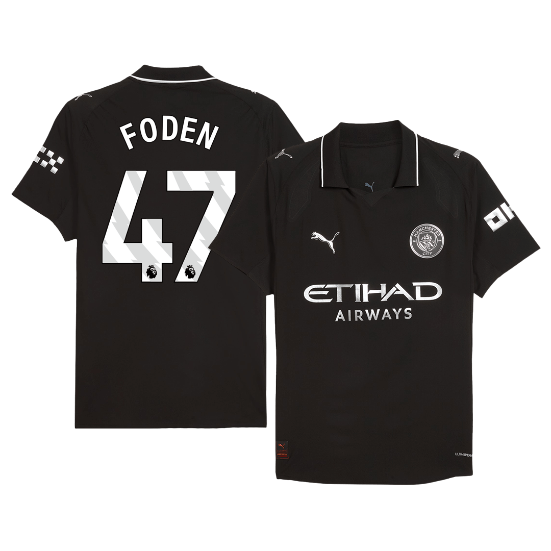 FODEN #47 Manchester City Away Soccer Jersey 2025/26 Player Version – front view