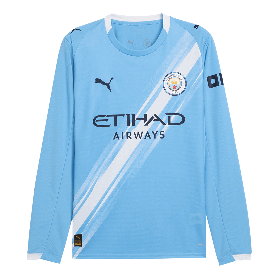 Manchester City Home Long Sleeve Soccer Jersey 2025/26 – Fan Version – front view