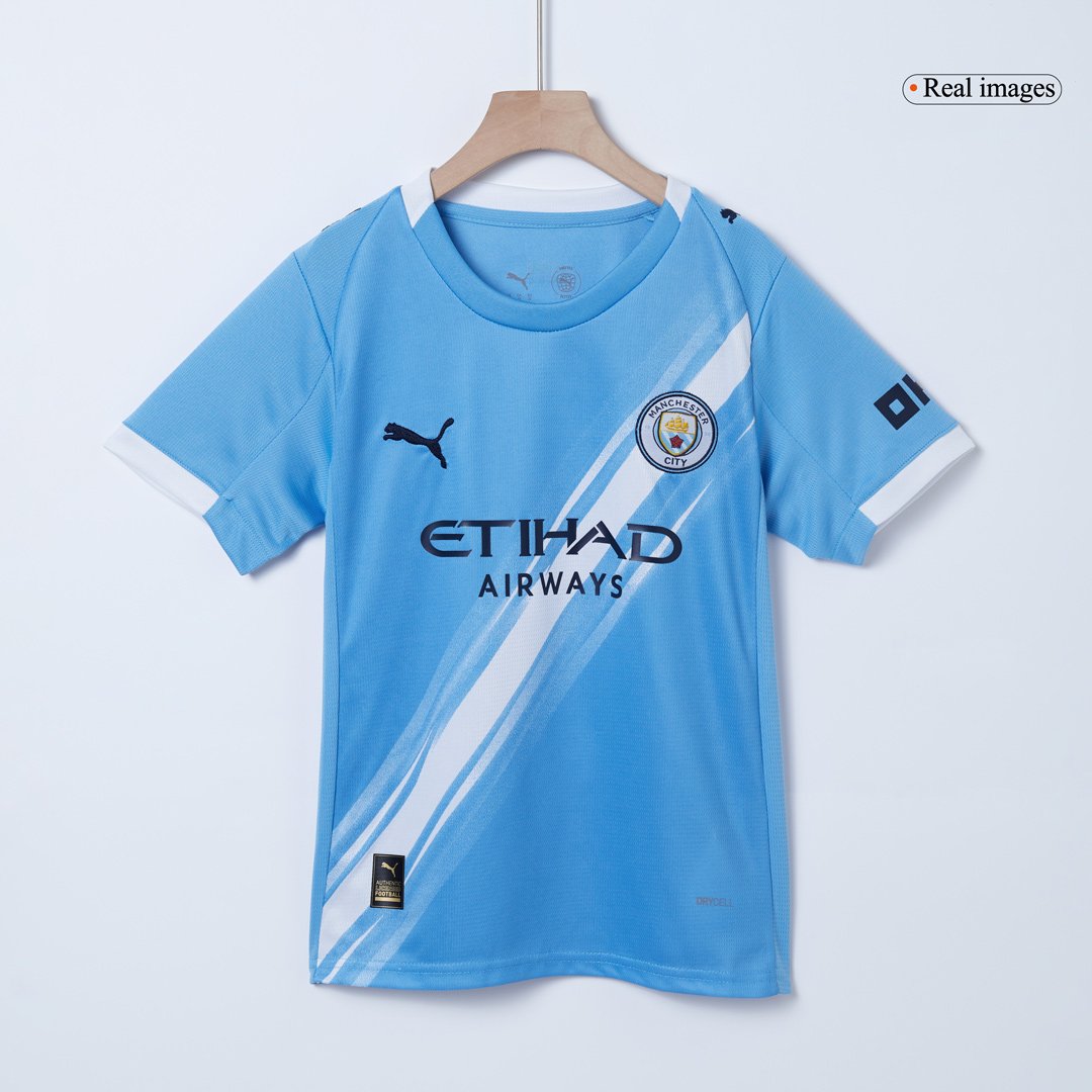 Kid’s Manchester City Home Soccer Jersey Kit(Jersey+Shorts+Socks) 2025/26 – Fan Version – jersey details