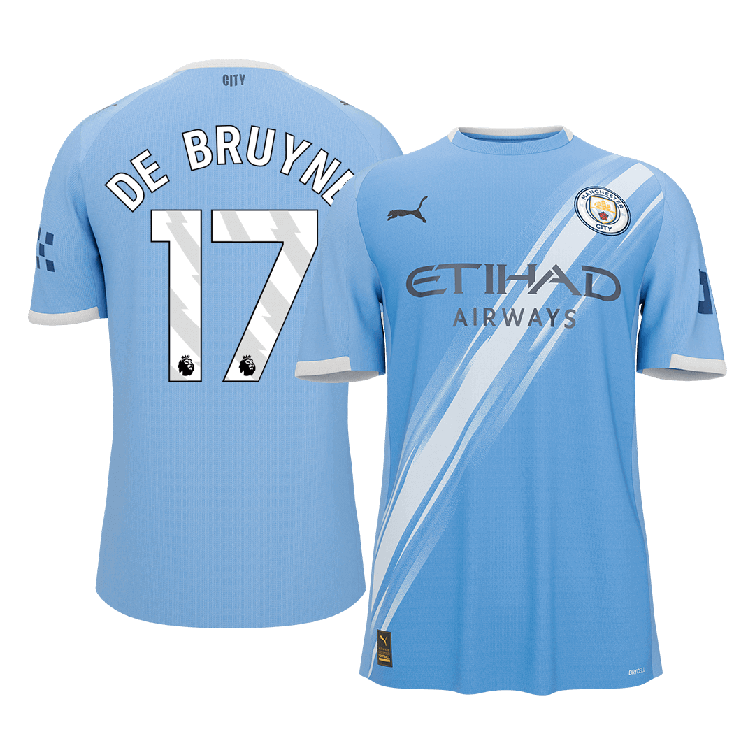 DE BRUYNE #17 Manchester City Home Soccer Jersey 2025/26 โ Fan Version โ ๅๅๅพ 1 DE BRUYNE #17 Manchester City Home Soccer Jersey 2025/26 โ Fan Version โ front view