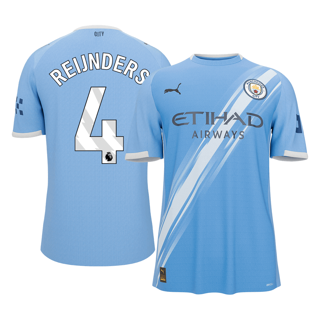 REIJNDERS #4 Manchester City Home Soccer Jersey 2025/26 โ Fan Version โ ๅๅๅพ 1 REIJNDERS #4 Manchester City Home Soccer Jersey 2025/26 โ Fan Version โ front view