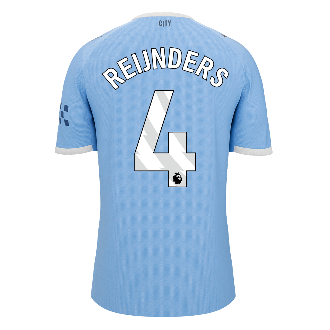 REIJNDERS #4 Manchester City Home Soccer Jersey 2025/26 – Fan Version – back view