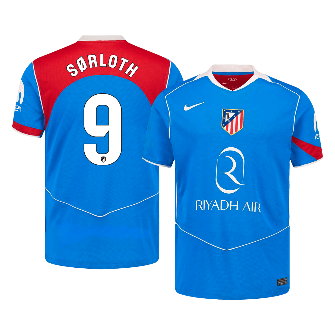 SØRLOTH #9 Atletico Madrid Third Away Soccer Jersey 2025/26 – Fan Version – front view
