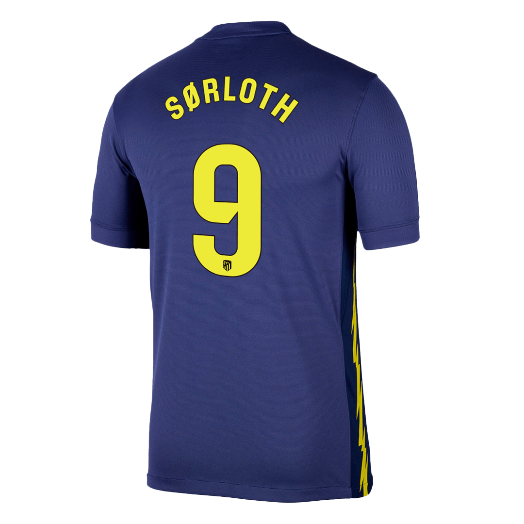 SØRLOTH #9 Atletico Madrid Away Soccer Jersey 2025/26 – Fan Version – back view