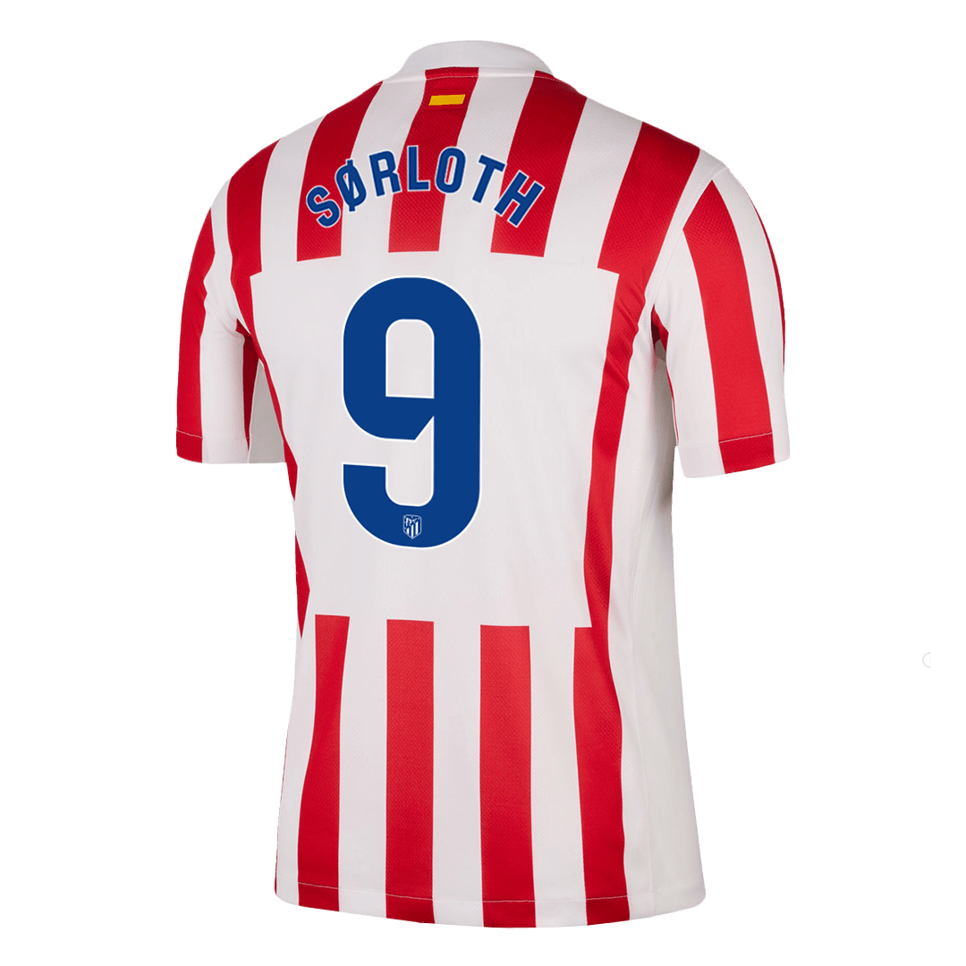 SØRLOTH #9 Atletico Madrid Home Soccer Jersey 2025/26 – Fan Version — 商品图 2 SØRLOTH #9 Atletico Madrid Home Soccer Jersey 2025/26 – Fan Version – back view