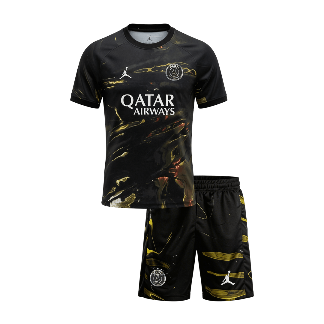 Kid’s PSG Soccer Kit – Jersey + Shorts 2025/26 – Fan Version – front view