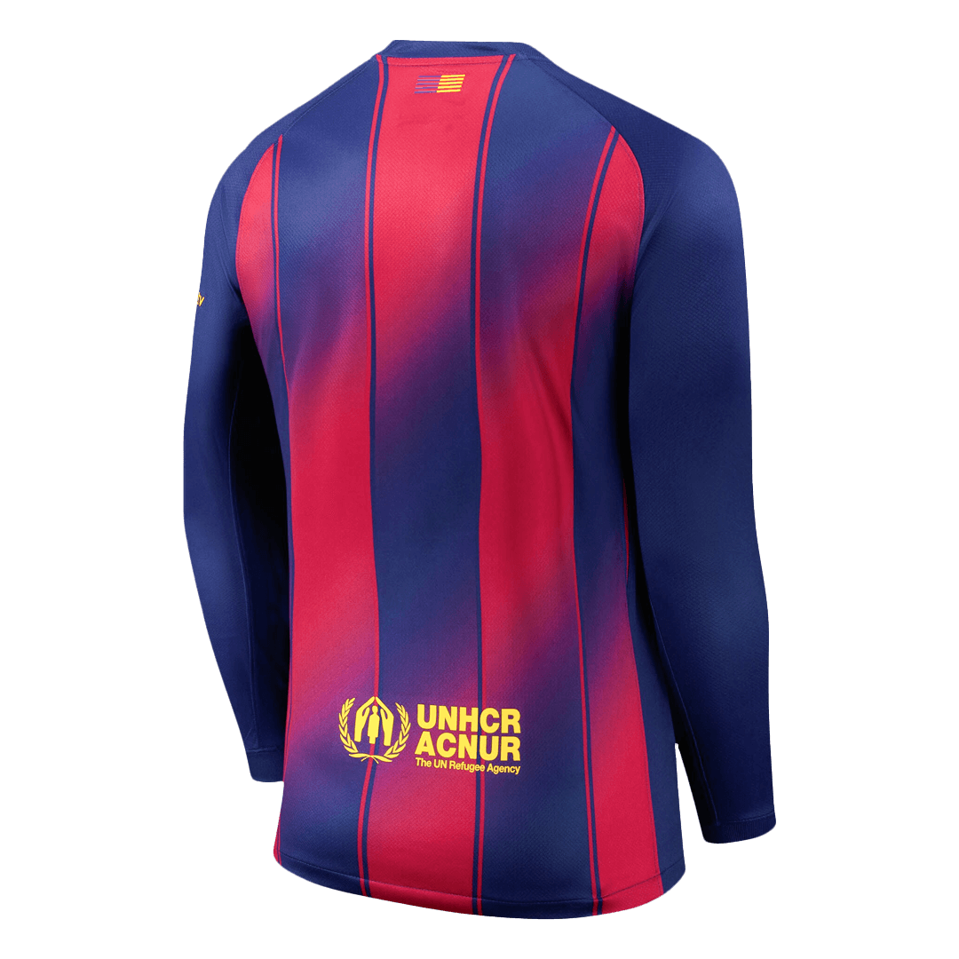 Barcelona Home Long Sleeve Soccer Jersey 2025/26 β Fan Version β εεεΎ 2 Barcelona Home Long Sleeve Soccer Jersey 2025/26 β Fan Version β back view