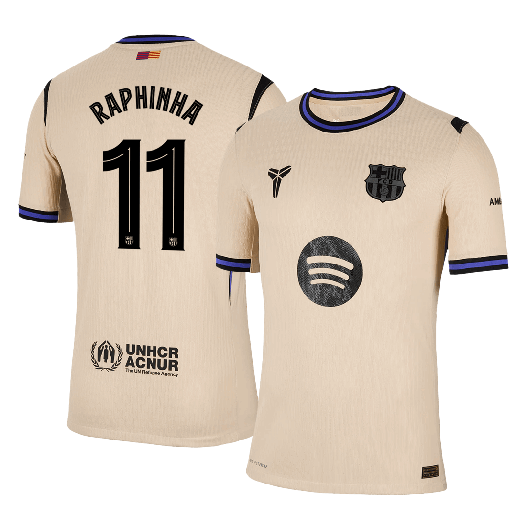 RAPHINHA #11 Barcelona Away Soccer Jersey 2025/26 – UCL Player Version – front view