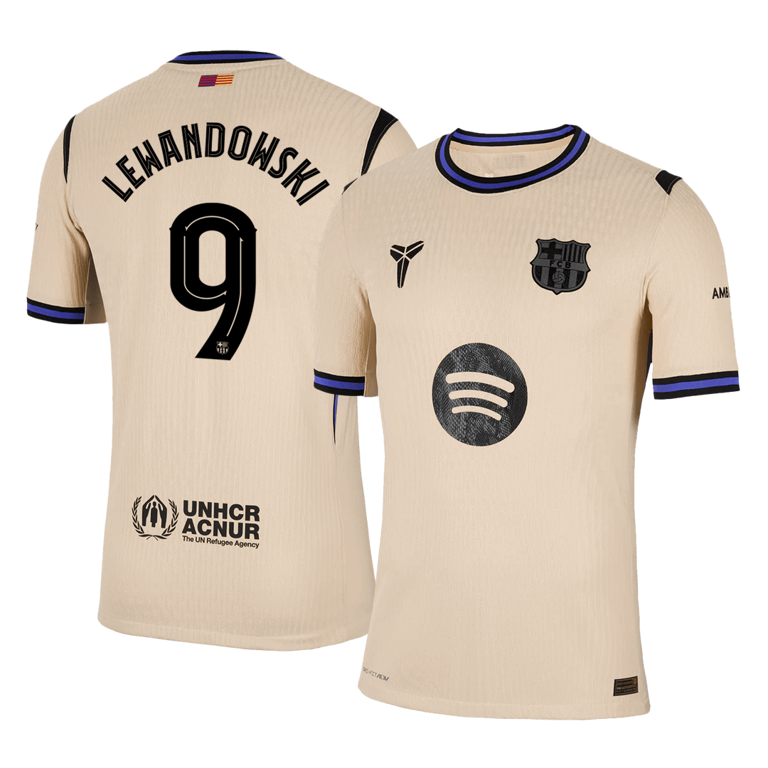 LEWANDOWSKI #9 Barcelona Away Soccer Jersey 2025/26 – UCL Player Version – front view