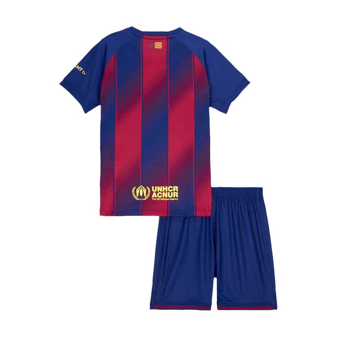 Kid's Barcelona Home Soccer Kit β Jersey + Shorts 2025/26 β Fan Version β εεεΎ 2 Kid’s Barcelona Home Soccer Kit β Jersey + Shorts 2025/26 β Fan Version β back view