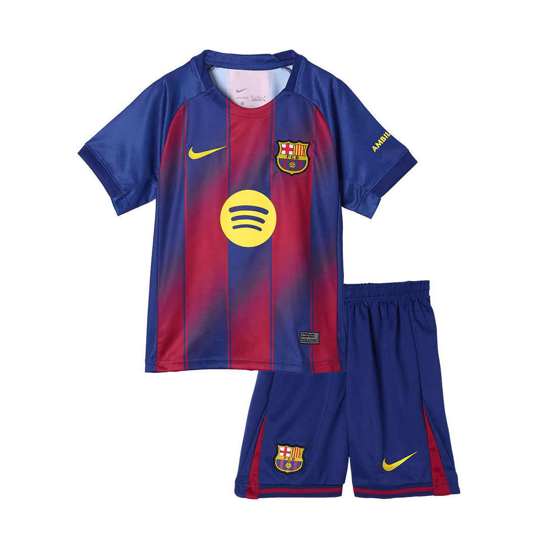 Kid's Barcelona Home Soccer Kit β Jersey + Shorts 2025/26 β Fan Version β εεεΎ 3 Kid’s Barcelona Home Soccer Kit β Jersey + Shorts 2025/26 β Fan Version β jersey details