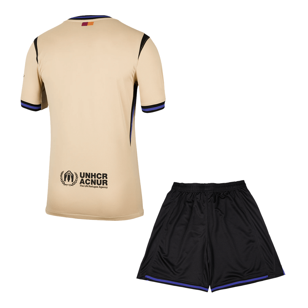 Barcelona Away Soccer Kit – Jersey + Shorts 2025/26 – Fan Version – back view