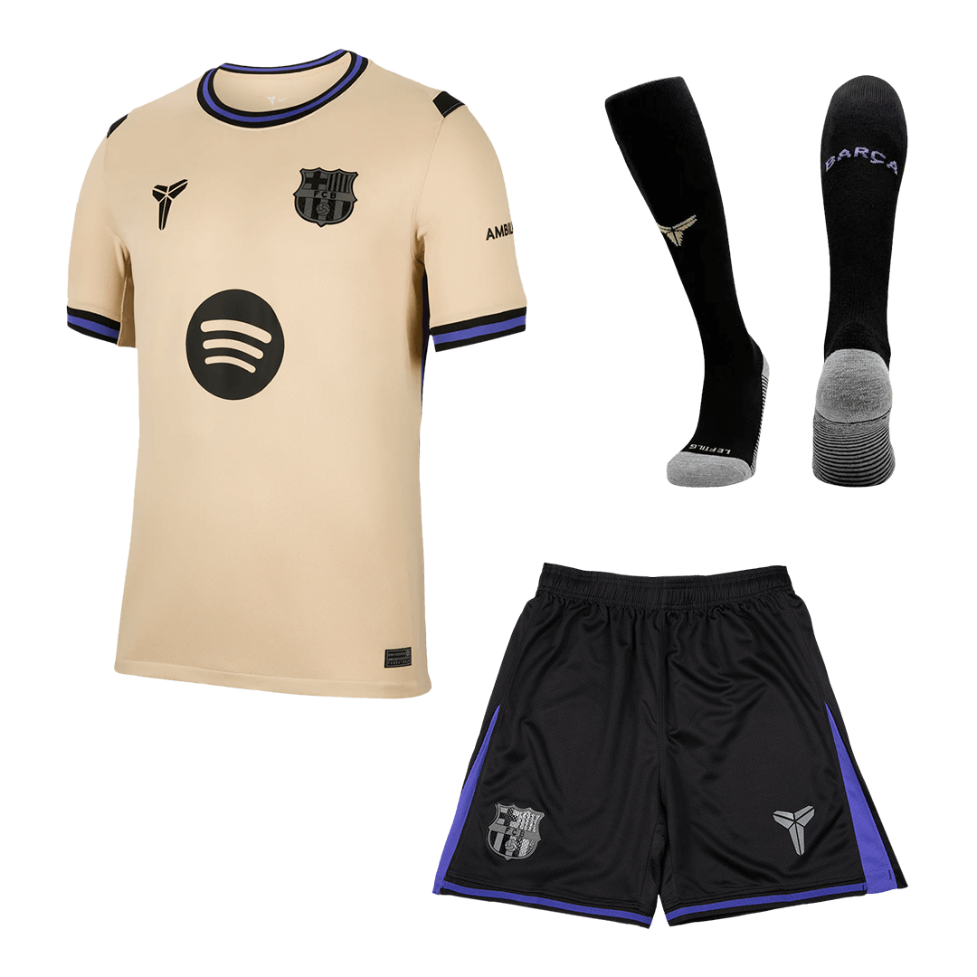 Barcelona Away Soccer Jersey Kit(Jersey+Shorts+Socks) 2025/26 – Fan Version – front view