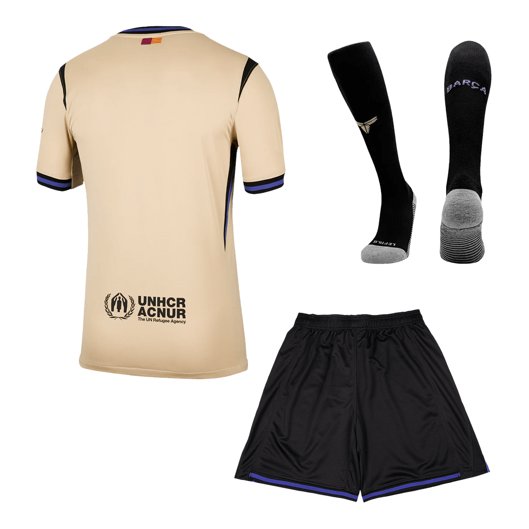 Barcelona Away Soccer Jersey Kit(Jersey+Shorts+Socks) 2025/26 – Fan Version – back view