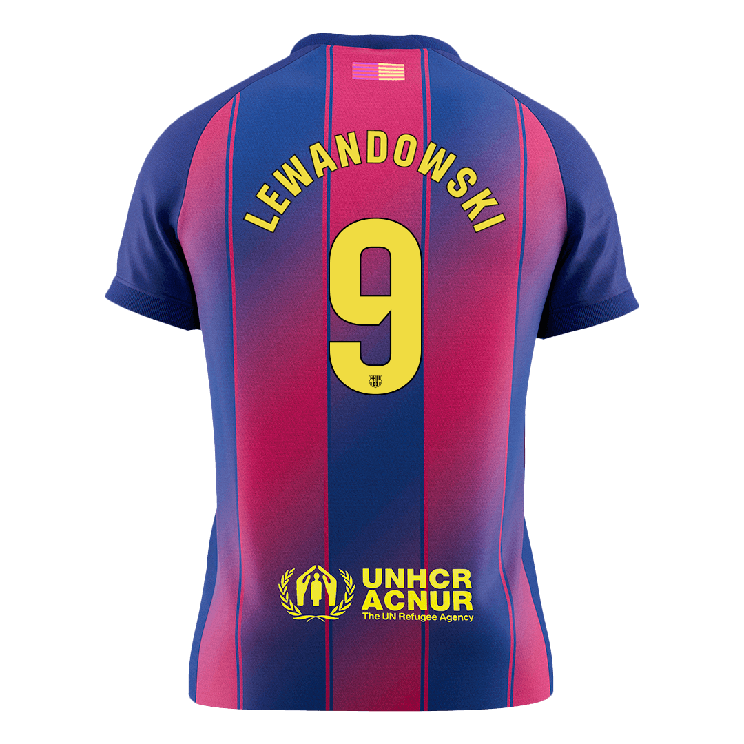 LEWANDOWSKI #9 Barcelona Home Soccer Jersey 2025/26 – Fan Version – back view