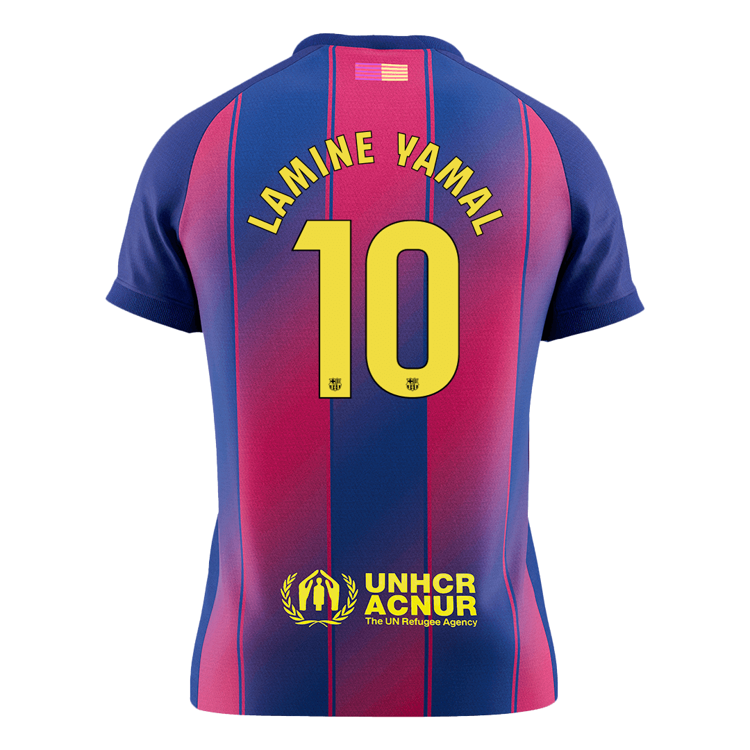 Lamine Yamal #10 Barcelona Home Soccer Jersey 2025/26 – Fan Version – back view