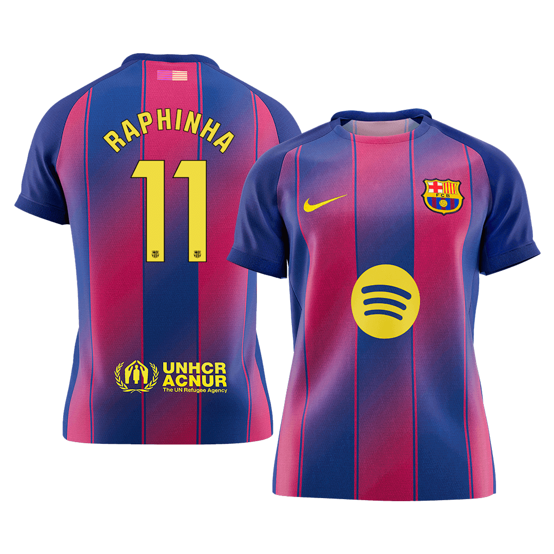 RAPHINHA #11 Barcelona Home Soccer Jersey 2025/26 – Fan Version – front view
